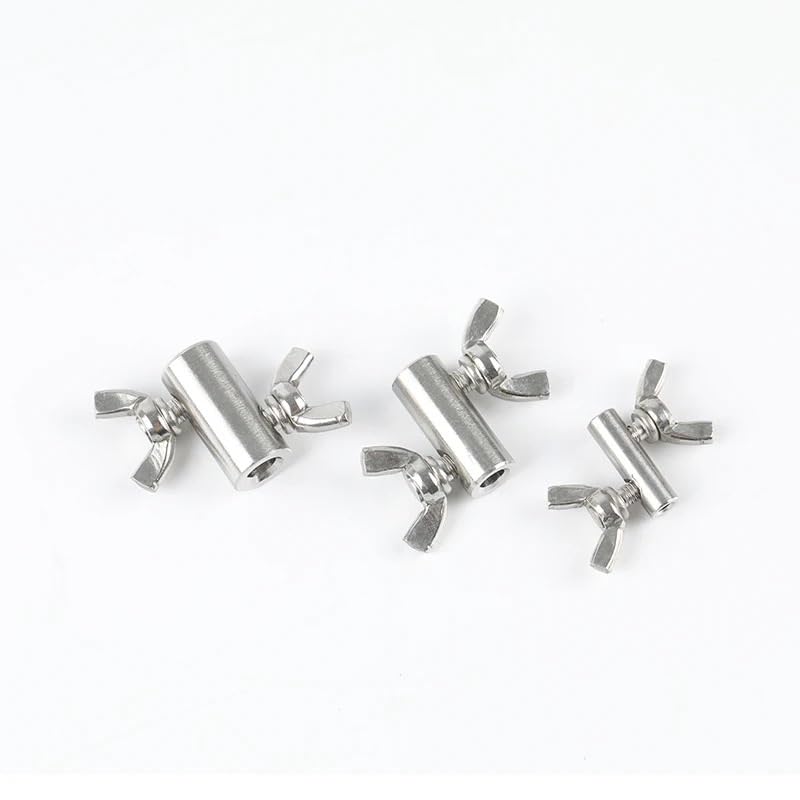 Morsetti Per Fune 12 pz 304 Corda In Acciaio Inox Blocco Manuale Cattura Elementi di Fissaggio Fibbia A Farfalla for Acciaio Doppio Filo Clip di Corda 1.5/2/3/4/5/6mm Morsetti Per I Cavi(For 5mm wire)