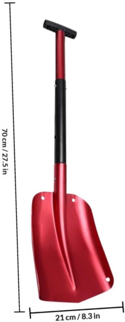 Detachable Aluminum Car Snow Shovel and Wide Metal Snowboard Shovel for Outdoor Camping and Emergency Vehicle Use with Red Carrying Bag