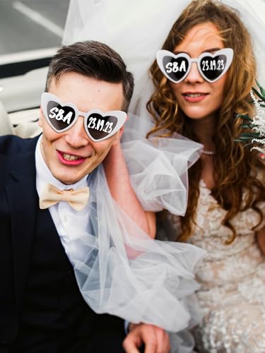 25 Set White Heart Shaped Sunglasses Bulk Wedding Bridal Shower Sunglasses Party Favors for Guests Bride(Eucalyptus)3