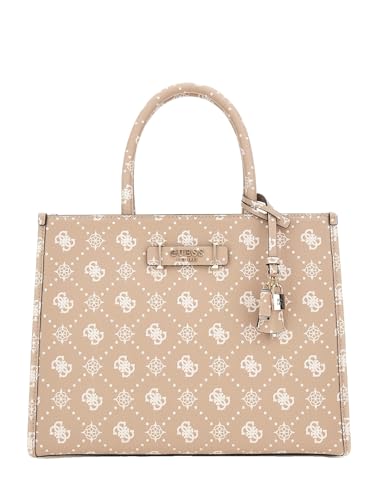 GUESS bolso bandolera Silia 2 Compartment Tote Bag Biscotti Logo marrón topo