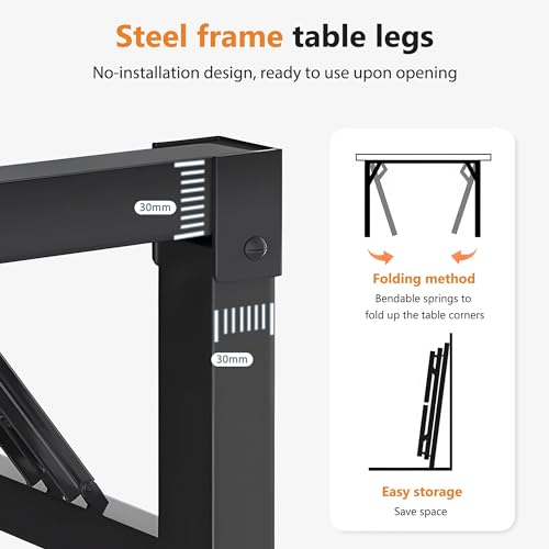 Image of DlandHome 62 Inch Large Folding Computer Desk, Fully Assembled, Retro