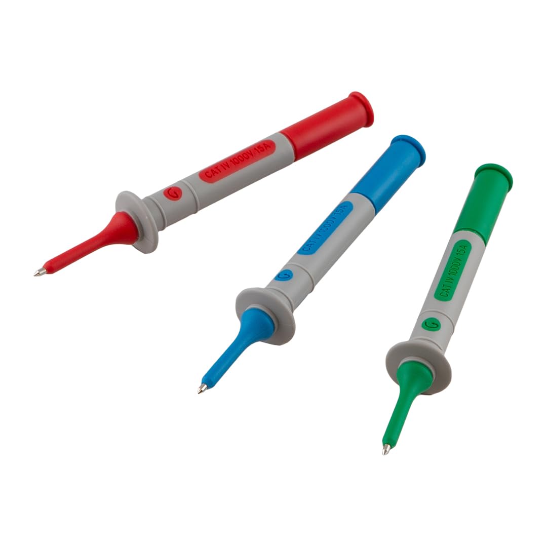Chauvin Arnoux P01101921 - Set di 3 punte di prova (rosso, verde, blu), 1 set
