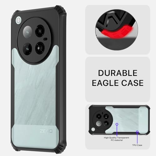 Image of Outlouders Back Cover for Infinix Zero 40| Ultra Hybrid Transparent | Full Camera Protection | Raised Edge | Crystal Clear Bumper Case(Black)