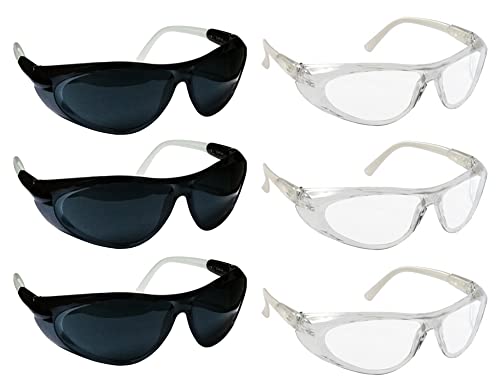 Vezual Safety Goggles Dust/Scratch Ressistant Black & White (3 Qty) & Clear (3 Qty) For Power Tool, Bike Riding, Welding, Laboratory, Wood-working (B09NWBLM7P) Amazon Price History, Amazon Price Tracker