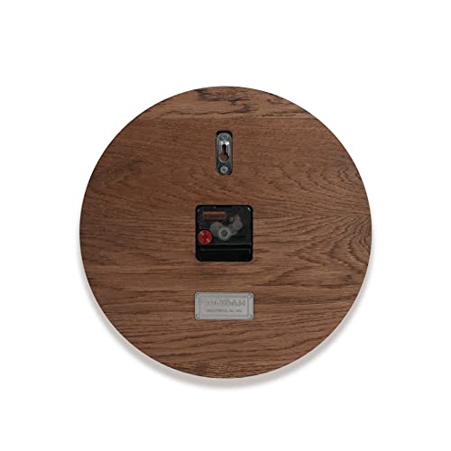 Consdan Wood Wall Clocks Battery Operated, Usa Grown Hardwood Wall Decor, Analog Wooden Clock For Kitchen Bedroom Office, Vintage Oak Solid Wood Clock Face, 12", Walnut Color Round #TOP6
