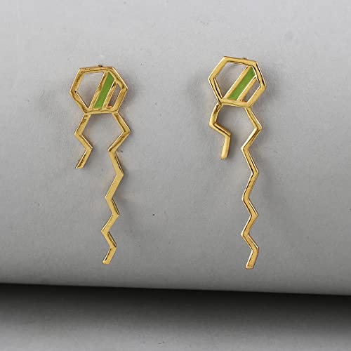 Benzene Squiggle Enamelled Earrings