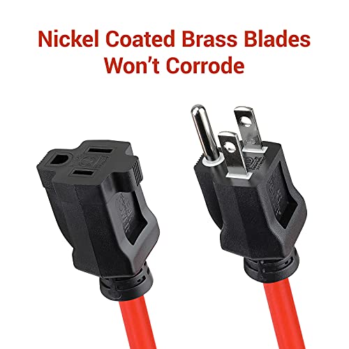 Clear Power 100 Ft Outdoor Extension Cord 16/3 Sjtw, 3-Prong Grounded Plug, Orange, Water & Weather Resistant, Flame Retardant, General Purpose Power Cord For Lawn & Garden, Dcoc-0118-Dc #TOP1