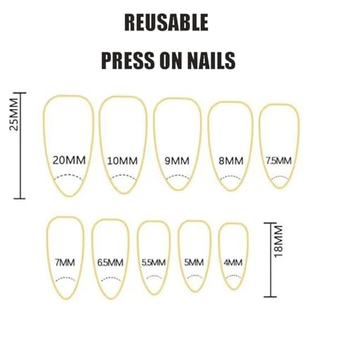 Image of White French Tip Press on Nails Silver Wave Glue on Nails with Rhinestone Design Nude Acrylic Fake Nails Glossy Artificial Nail Medium Almond Shape False Nails for Women Girls Manicure 24Pcs