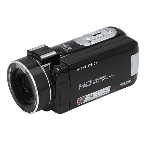 Caméscope HD 1080P avec nocturne infrarouge et télécommande noir