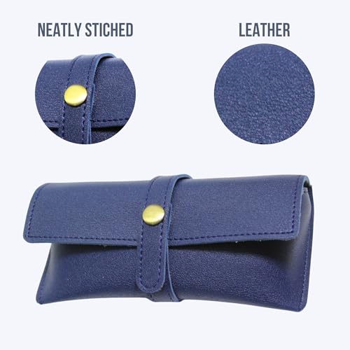 Image of Personalized Leather Goggle Cover | Custom Name | Unisex Faux Leather Eyewear Case with Button Closure | Travel-Friendly & Durable Sunglasses Holder for Men & Women