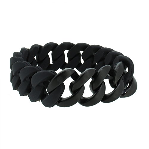 Hanse-Klunker Armband Herren ORIGINAL Silikon Schwarz, Edelstahl Schwarz Matt Armreif Armkette Männer Jungen inkl. Schmuck-Geschenk-Box Cover