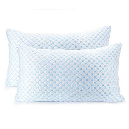 Clara Clark Gel Infused Shredded Memory Foam Adjustable Soft Bed Pillow Reversible Multi-Use Cool to Velvety, King Set of 2, White