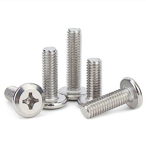 Image of Rely⇒VP INDUSTRIES (Pcs-25) M6x30 mm JCB Philips Flat Head Screw Nickel Finish | Flat Head Furniture Bolt Crib Bunk Bed Furniture Cot, Barrel Bolt, High Tensile Carbon Steel 10.9 Grad
