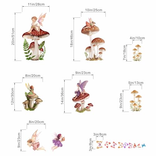 Vinilos decorativos Mushroom Fairy para paredes para niñas miniatura 4