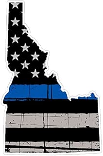 CustomDecal US Idaho State (V13) Thin Blue Line Vinyl Decal Sticker Car/Truck Laptop/Netbook Window