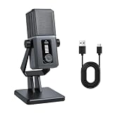 ELUTENG USB Mikrofon für PC, 14mm Kondensatormikrofon mit RGB Beleuchtung USB-C Kabel für PC, Tisch Podcast Mikrofon mit Schnellstummschaltung...