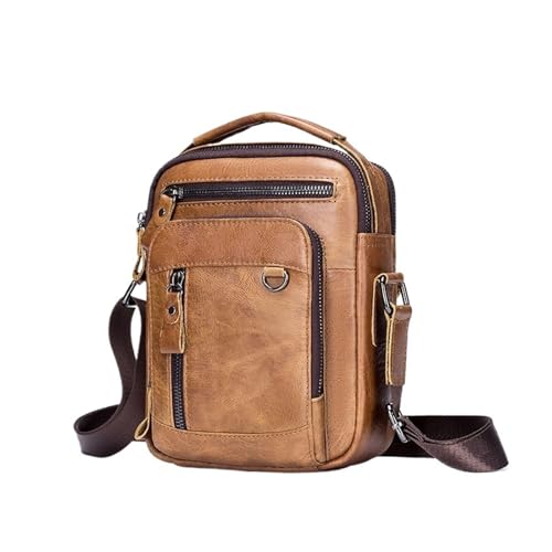 Sac à bandoulière pour hommes sac de messager marron compact