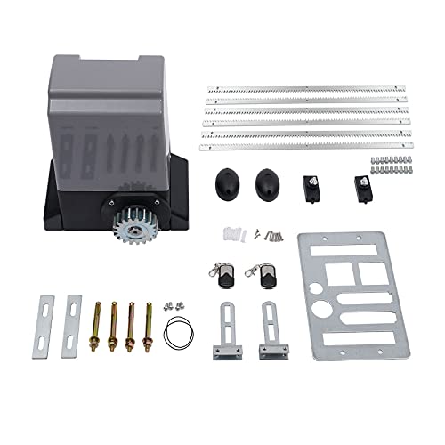 Motorisation de portail coulissant, moteur électrique à courant alternatif, portail coulissant, ouverture automatique de portail (2 télécommandes, jusqu'à 1200 kg/2000 kg) (1200 kg/550 W).