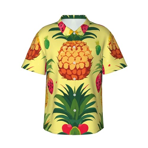 Chemise hawaïenne pour homme imprimé ananas EdWal ensemble short d'été de vacances