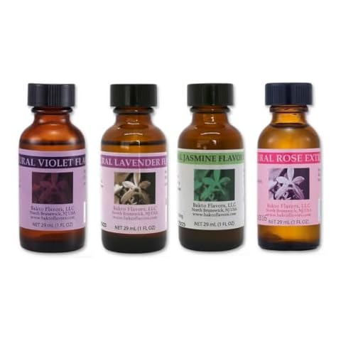 Bakto Flavors Combo Pack 1-ounce Bottles, Pack of 4 - VIOLET, LAVENDER, JASMINE, ROSE Cover