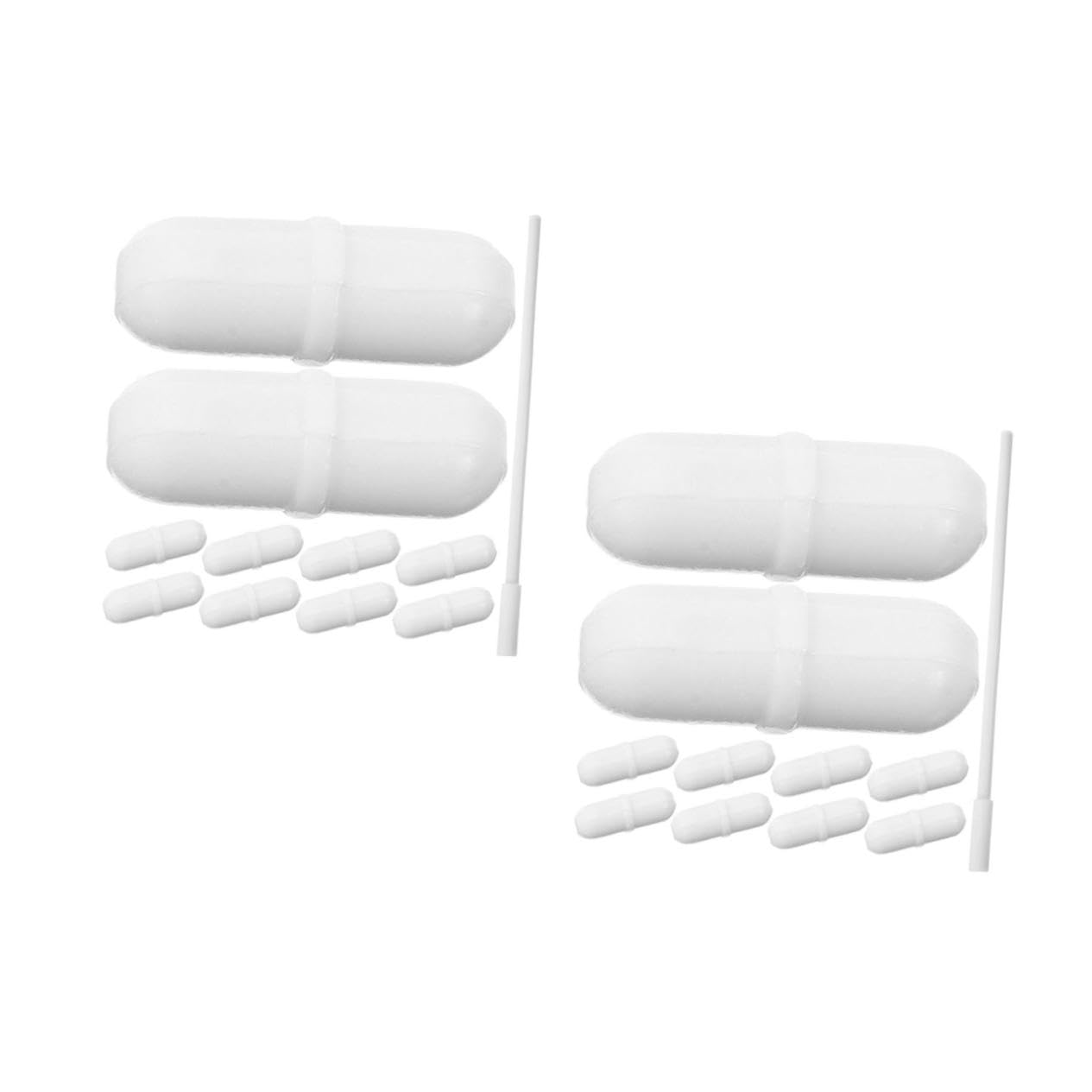 MAGICLULU 2 Sätze Teiliges Magnetisches Rührstab Mit Retriever Ptfe Beschichtete Weiße Stäbe Korrosionsbeständig Chemisch Inert Geeignet Für Labor Forschung 10 Stück * 2