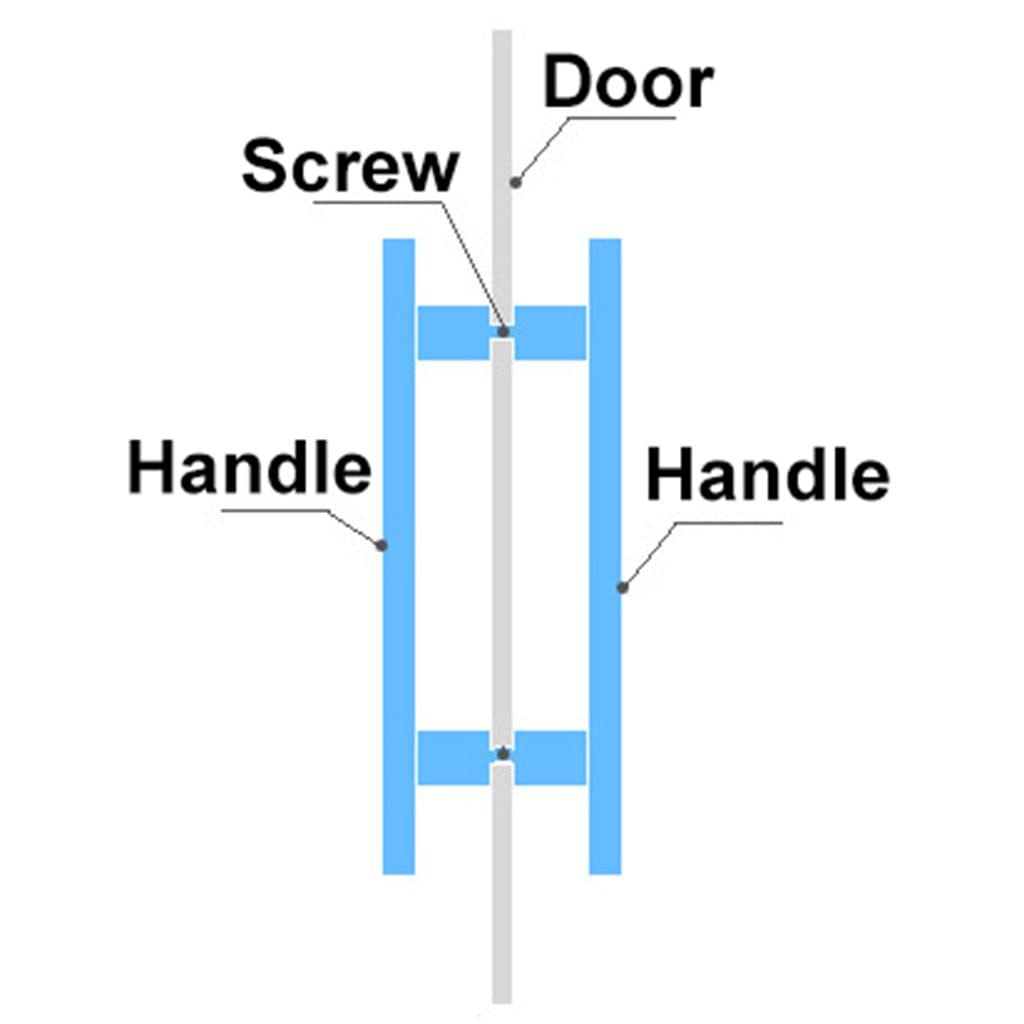 Klamka do drzwi przesuwnych Heavy Duty Barn Door Hardware Handle Szafa Dwustronna klamka do drzwi, stop aluminium (Color : Black, Size : 500MM)