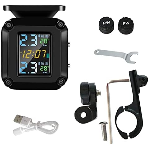 VENTDOUCE Tpms Moto Solar con 2 sensores externos Cover