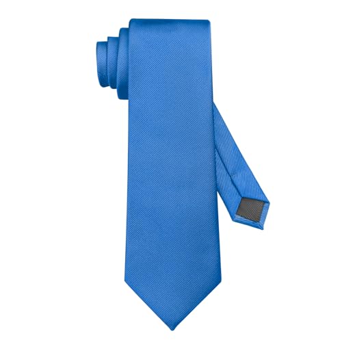 Image of DecTwig Men's Ties Solid Color Formal Neckties 3.15 inch (8CM) Black Ties For Men