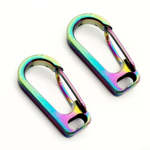 Carabiner Clip, Quick-Release Snap Hook Keychain (2-Pack), Rust- Lightweight 30. mm Camping & Hunting Gear Accessory for Hiking, Fishing, and Daily Use(Colorful)