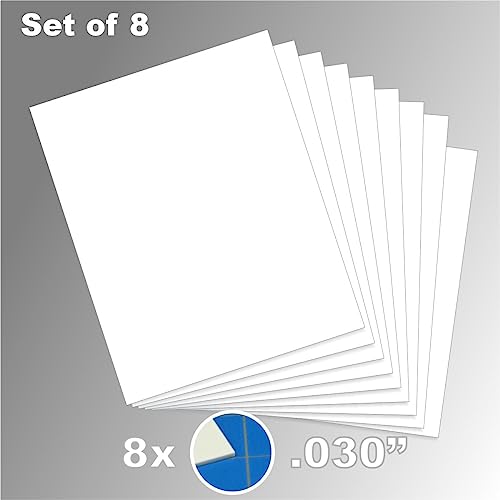 Image of LITKO Plasticard Styrene Sheets | .030 inch Modeling Plastic | White | 8 Pack | Eight 8x10-inch polystyrene sheets | Flexible - easy to cut, score & bend | For scratch building, terrain & displays