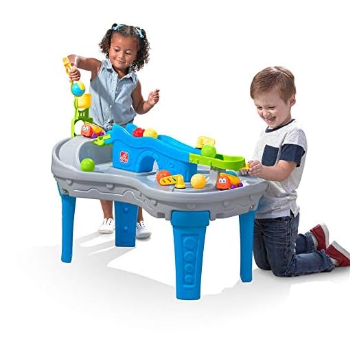 Step2 Ball Buddies Truckin' & Rollin' Play Table | STEM & Ball Toy for Toddlers | Kids Play Table with 12 Accessory Toys Included