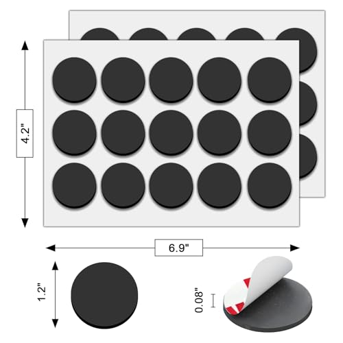 Image of Towjug Flexible Adhesive Magnets for Crafts 1.2x0.08, 30Pcs Peel-&-Stick Magnetic Dots for Classroom, Fridge and Office