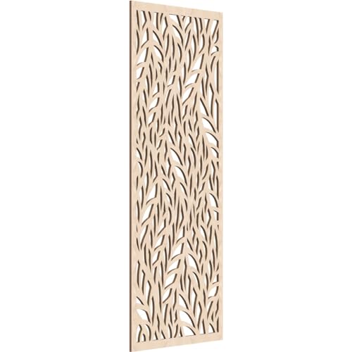 Image of Ortonville Decorative Pierced Fretwork Wood Wall Panels, 17 3 /8 inchW x 44 3 /8 inchH x 1 /4 inchT, Red Oak