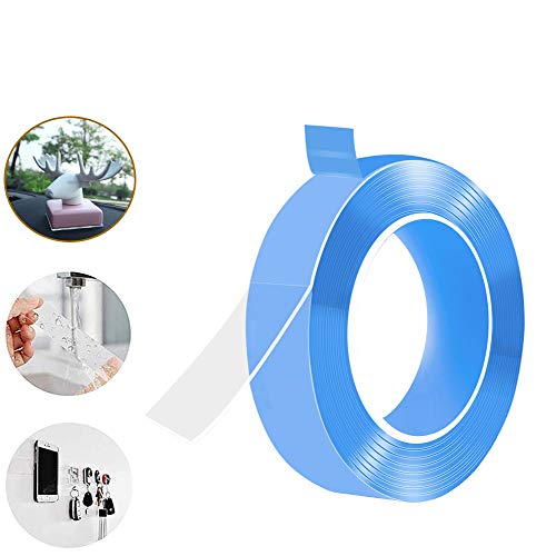 Double Sided Tape 10FT (3M),Reusable Washable Gel Grip Tape,Multipurpose Removable Adhesive Silicone Traceless Tape for Paste Photos Fix Carpet Mats