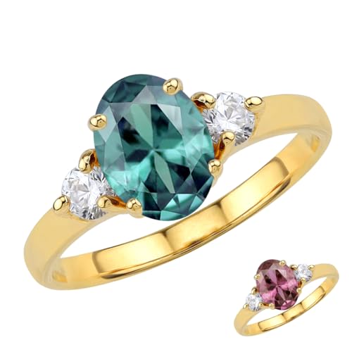 Silvershake Genuine Gemstones White Gold Plated 925 Sterling Silver Promise or Engagement Ring Jewelry for Women