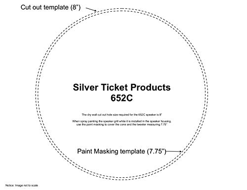 Image of 652C Silver Ticket in-Ceiling Speaker with Pivoting Tweeter (6.5 Inch in-Ceiling) 9.5 inch Overall Size