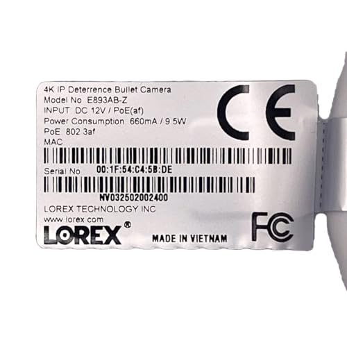 Lorex Outdoor 4K IP Add-On Metal Bullet Security Camera | NVR Add-On | Smart Motion Detection | 2-Way Talk | Color Night Vision | IP67 Waterproof | Requires Recorder