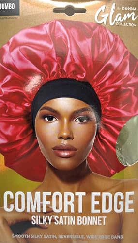 DONNA Comfort Edge Reversible Silky Satin Bonnet, Shower Cap for Women Silk Bonnet for Sleeping Satin Bonnet Jumbo, 1pc Sage Color