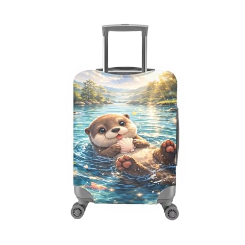 Image of Mumeson Otter Luggage Cover Protector Suitcase Cover Spandex Travel Luggage Cases Fit 18-32 Inch Washable Suitcase Protective