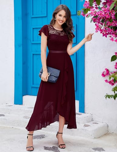 Image of BeryLove Formal Dresses for Women 2026 Wedding Guest with Slit Cocktail Elegant Lace Long Prom Dress
