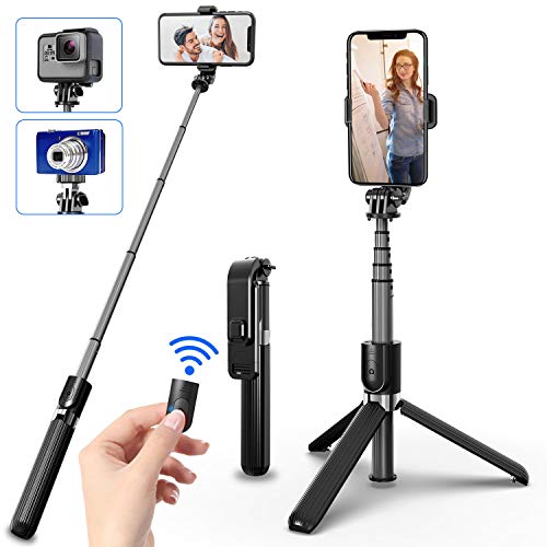 SYOSIN Bluetooth Selfie Stick Tripod, Extendable Aluminum Tripod Stand with Wireless Remote 360°