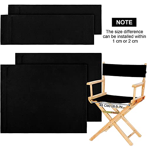 2 Set Directors Chair Canvas Replacement, Makeup Chair Seat And Back Replacement Cotton Canvas Stool Protector For Home Director Chair Medium Size(Black) #TOP3