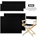 2 Set Directors Chair Canvas Replacement, Makeup Chair Seat and Back Replacement Cotton Canvas Stool Protector for Home Director Chair Medium Size (Black)