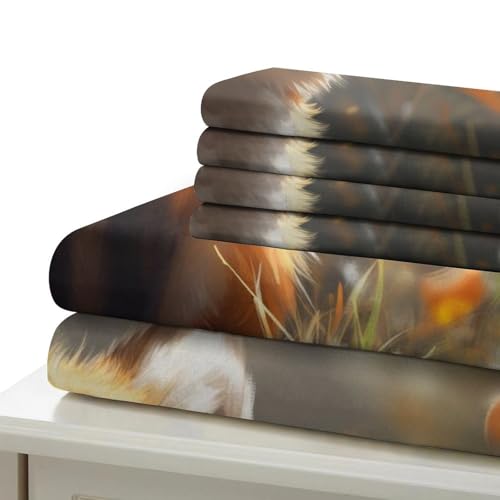 Parure de lit microfibre facile à laver housse renard 200x200