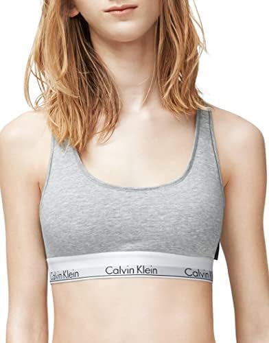 Calvin Klein Modern Cotton Unlined Wireless Bralette, Grey Heather, Medium