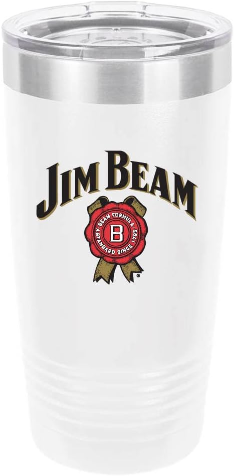 Polar Camel Jim Beam 20oz Tumbler - Ringneck Stainless Steel Tumbler Insulated Cup - Vacuum Insulated Tumbler with Clear Lid - Great Travel Tumbler - Premium Quality Stainless Steel Tumblers