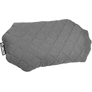 Klymit Luxe Travel Pillow, Lightweight Inflatable Hybrid Airplane, Backpacking, Hammock, and Camping Pillow, Grey