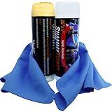 Tubsalah Premium Shammy Cloth for Car Drying - 2 Pack (26”x17”) - Super Absorbent Synthetic Chamois - Reusable Non-Scratch Vehicle Dry Towel (Yellow & Blue)