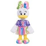 Disney Junior Minnie Mouse 8-Inch Small Unicorn Daisy Beanbag Plush, Daisy Duck In Purple and Rainbow Unicorn Dress, Stuffed Animal