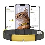 Catlog 猫用ヘルストラッカー - スマートキャットカラー 安全分離バックル付き 屋内猫用、ウェルネスアラート、リアルタイムモニタリング(ブラック×チャコール、S)